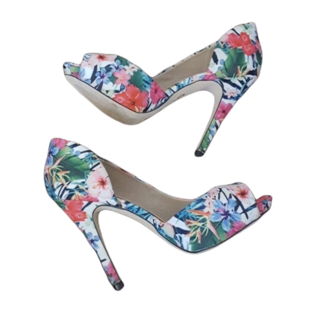 Mix No. 6 - Floral Open Toe D Orsay Heels